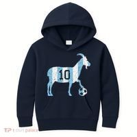 Goat 10 Funny Soccer Kids Hoodie thumb 0