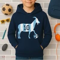 Goat 10 Funny Soccer Kids Hoodie thumb 2
