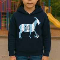 Goat 10 Funny Soccer Kids Hoodie thumb 3