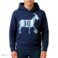 Goat 10 Funny Soccer Kids Hoodie thumb 4