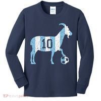 Goat 10 Funny Soccer Kids Long Sleeve Shirt thumb 0