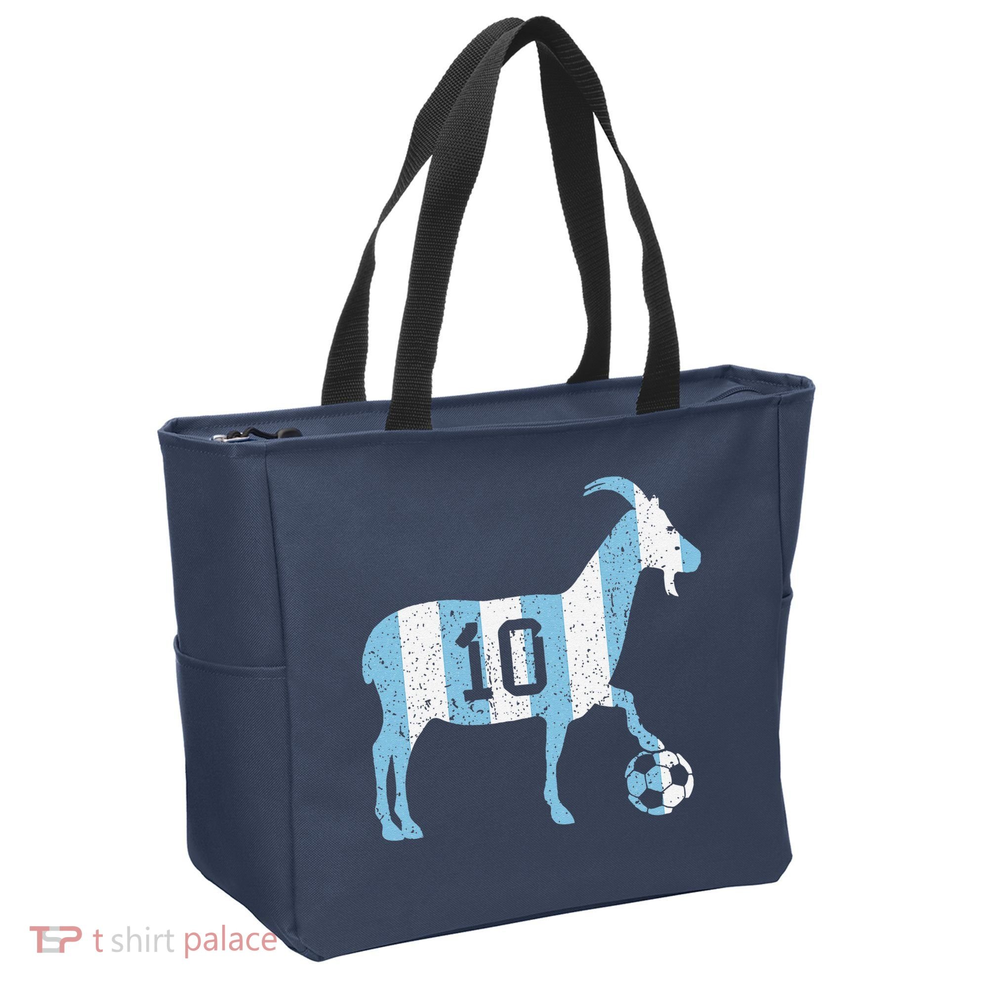 Goat 10 Funny Soccer Tote Bag