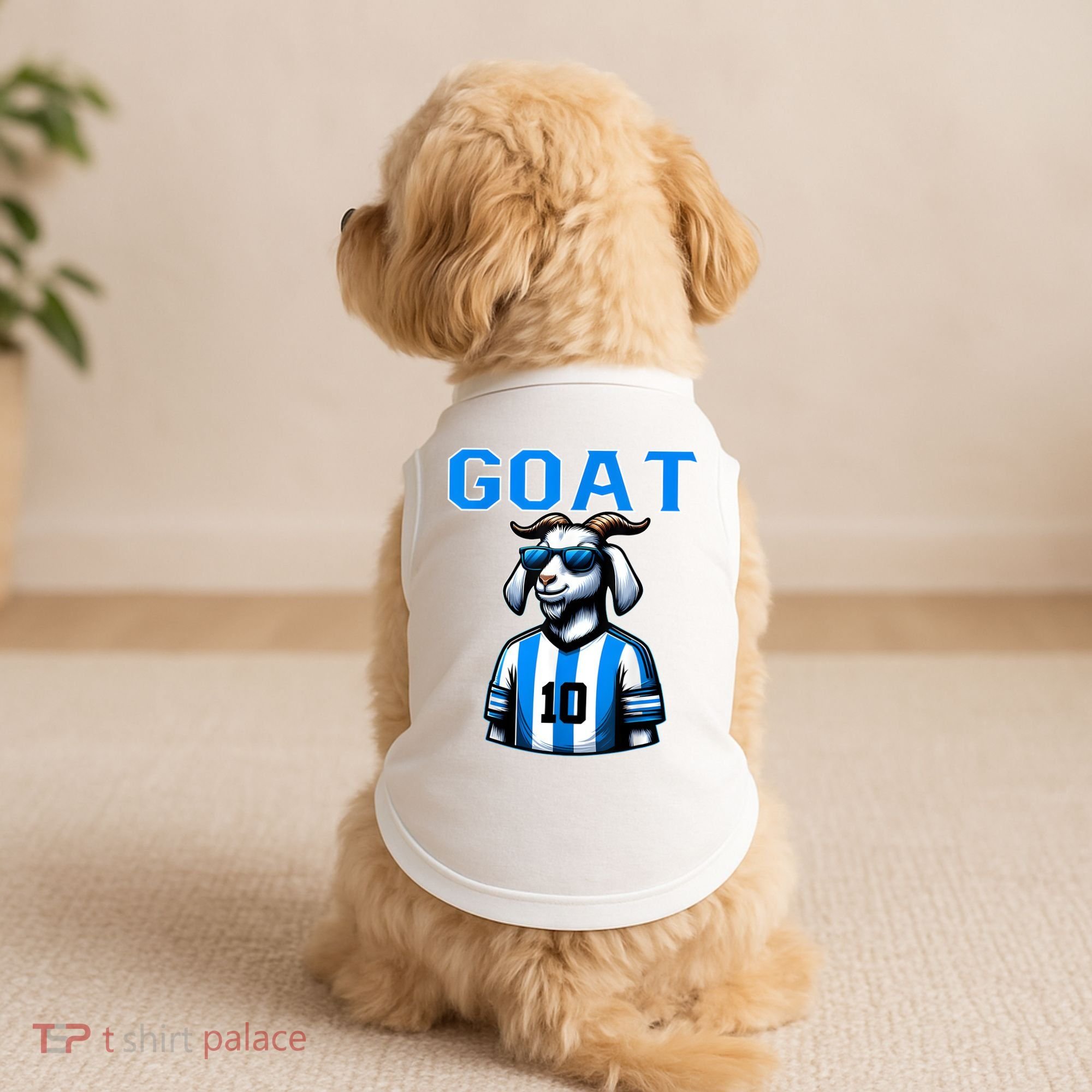 Goat 10 Funny Soccer Doggie Tank