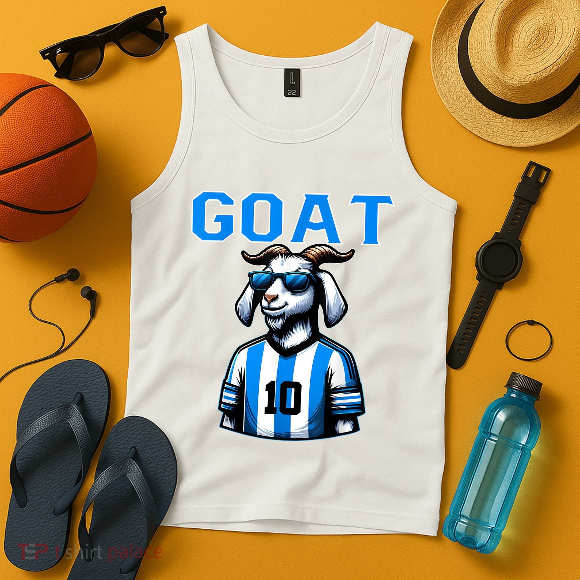 Goat 10 Funny Soccer Tank Top