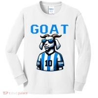Goat 10 Funny Soccer Kids Long Sleeve Shirt thumb 0