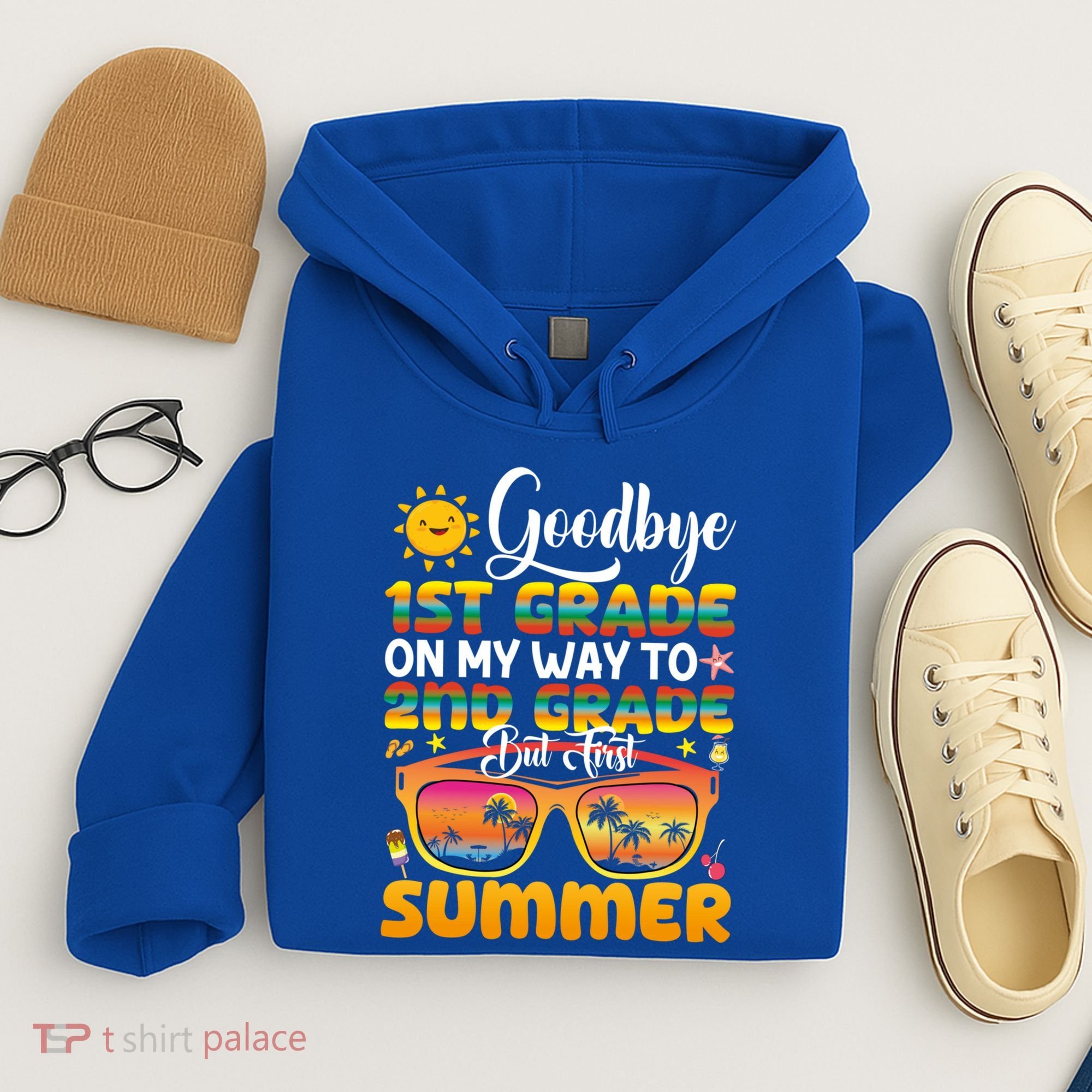 Goodbye 1st Grade Graduation To 2nd Grade Hello Summer Gift Hoodie