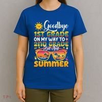 Goodbye 1st Grade Graduation To 2nd Grade Hello Summer Gift T-Shirt thumb 4