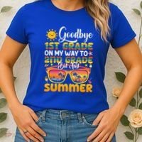 Goodbye 1st Grade Graduation To 2nd Grade Hello Summer Gift Women's T-Shirt thumb 2