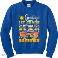 Goodbye 1st Grade Graduation To 2nd Grade Hello Summer Gift Kids Sweatshirt thumb 0