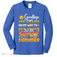 Goodbye 1st Grade Graduation To 2nd Grade Hello Summer Gift Kids Long Sleeve Shirt thumb 0