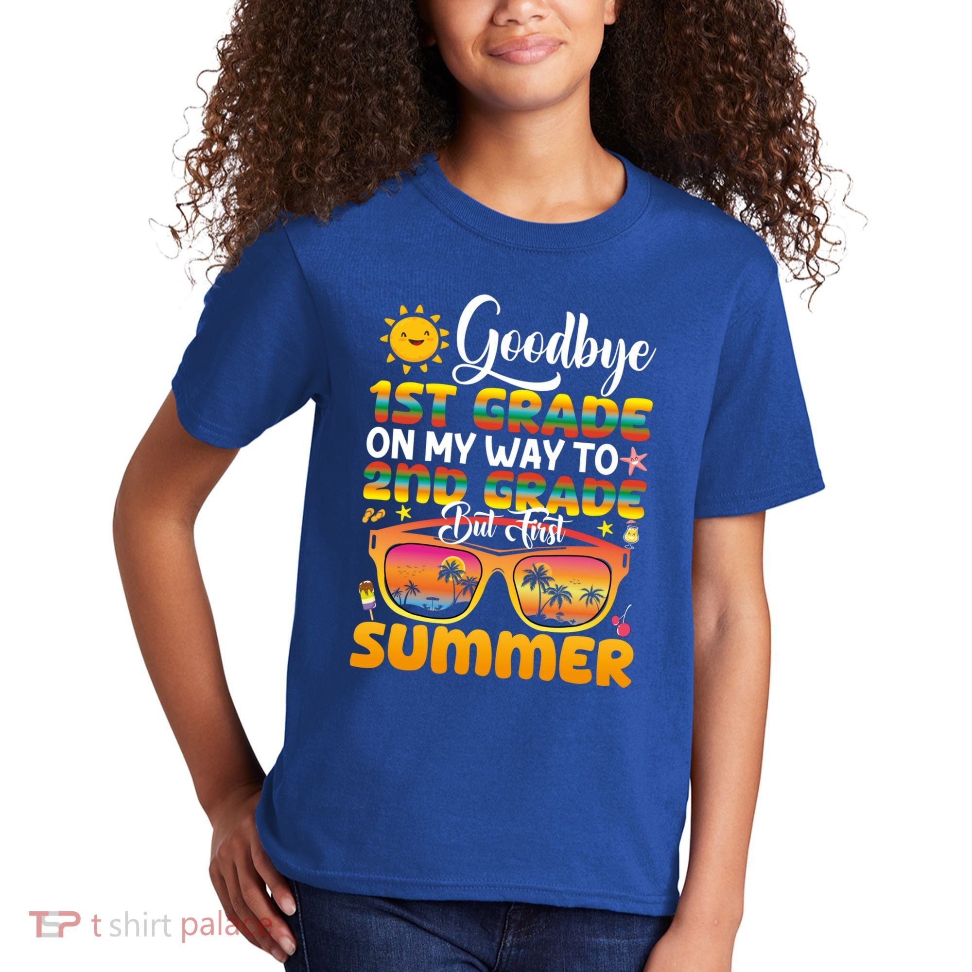 Goodbye 1st Grade Graduation To 2nd Grade Hello Summer Gift Kids T-Shirt