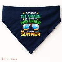 Goodbye 1st Grade Way To 2nd Grade First Summer Graduation USA-Made Doggie Bandana thumb 0