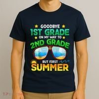 Goodbye 1st Grade Way To 2nd Grade First Summer Graduation T-Shirt thumb 3