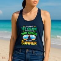 Goodbye 1st Grade Way To 2nd Grade First Summer Graduation Women's Tank Top thumb 2
