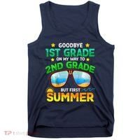 Goodbye 1st Grade Way To 2nd Grade First Summer Graduation Tank Top thumb 0