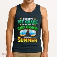 Goodbye 1st Grade Way To 2nd Grade First Summer Graduation Tank Top thumb 3
