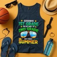 Goodbye 1st Grade Way To 2nd Grade First Summer Graduation Tank Top thumb 4