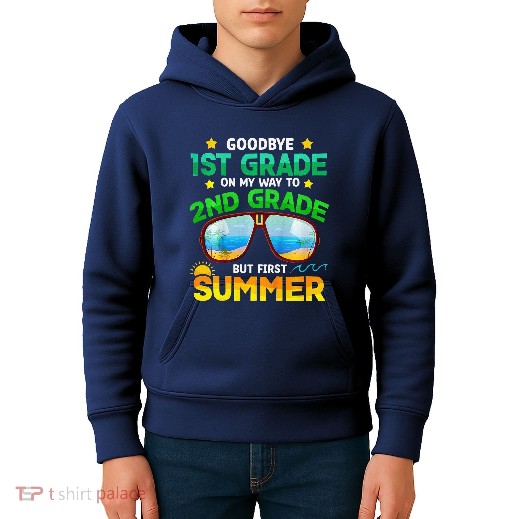 Goodbye 1st Grade Way To 2nd Grade First Summer Graduation Kids Hoodie