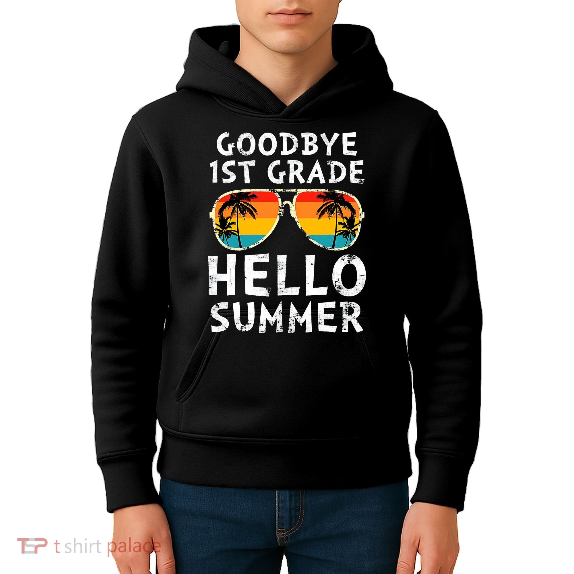 Goodbye 1st Grade Hello Summer Last Day Of School Kids Hoodie