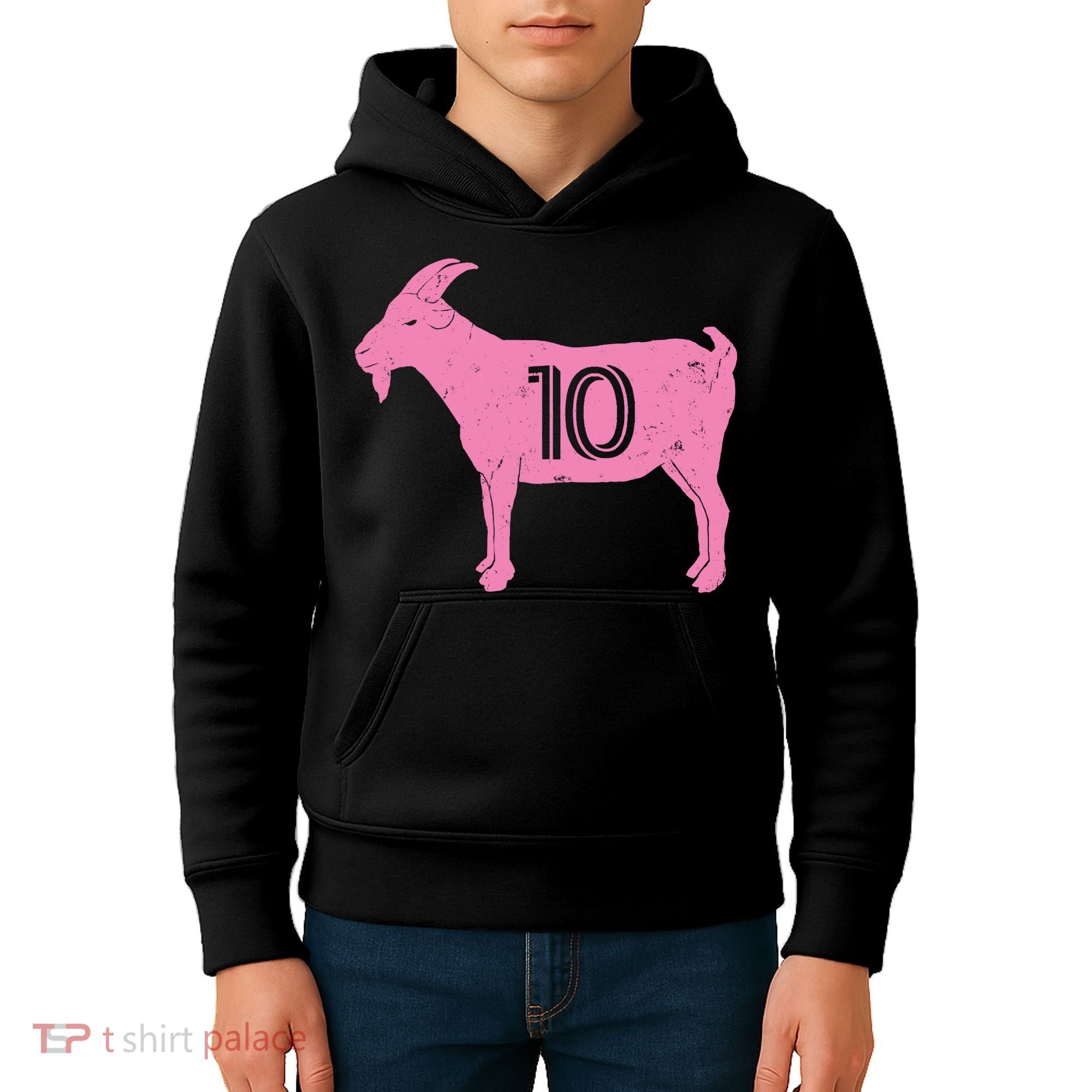 Goat 10 Miami Soccer Kids Hoodie