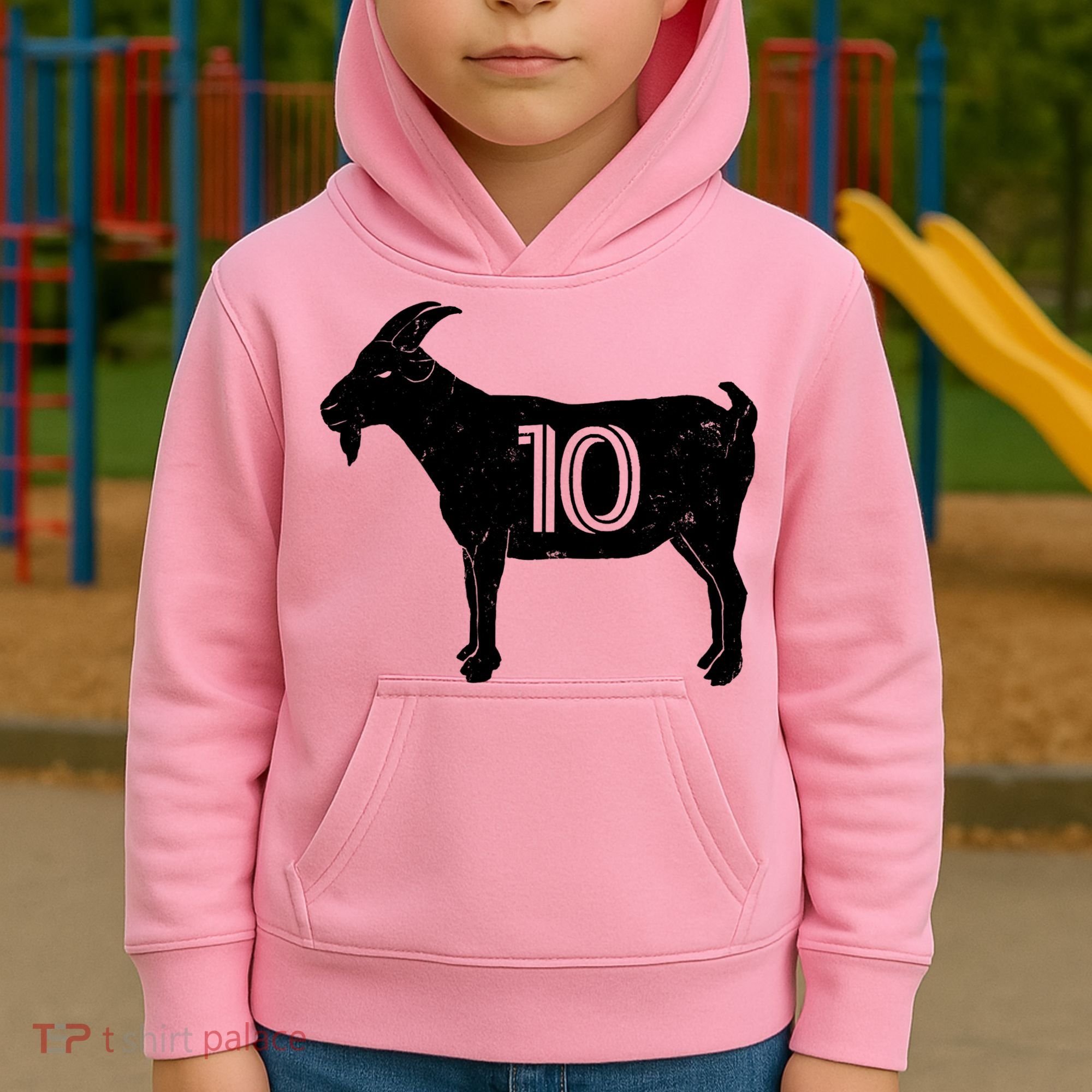 Goat 10 Miami Soccer Team Kids Hoodie