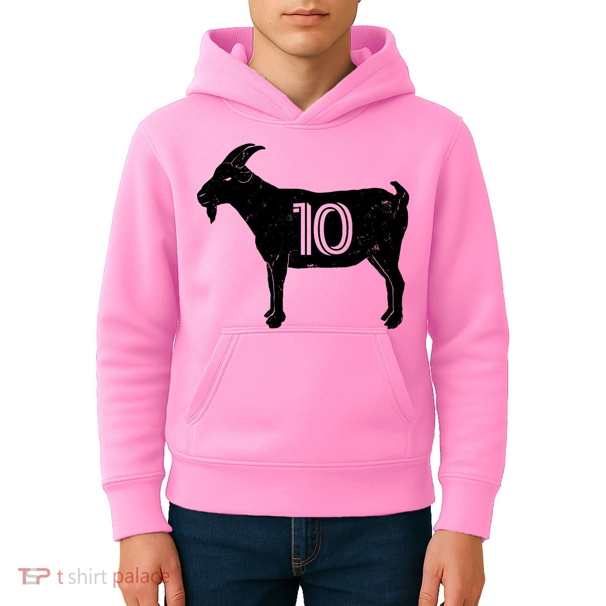 Goat 10 Miami Soccer Team Kids Hoodie