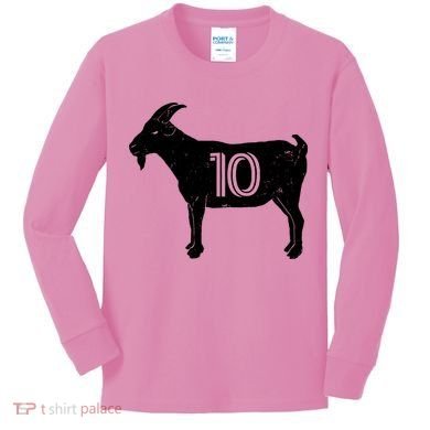 Goat 10 Miami Soccer Team Kids Long Sleeve Shirt