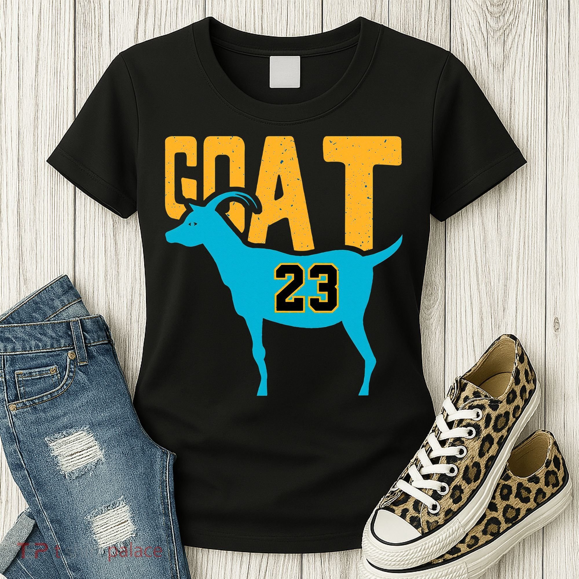 GOAT 23 Air Retro Aqua 5s Matching Women's T-Shirt