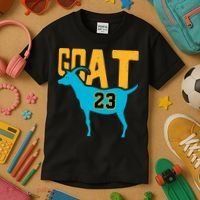 GOAT 23 Air Retro Aqua 5s Matching Kids T-Shirt thumb 3