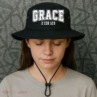 Grace 2 Core 12:9 Bible Verse Christian Bucket Hat thumb 3
