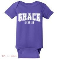 Grace 2 Core 12:9 Bible Verse Christian Baby Bodysuit thumb 0