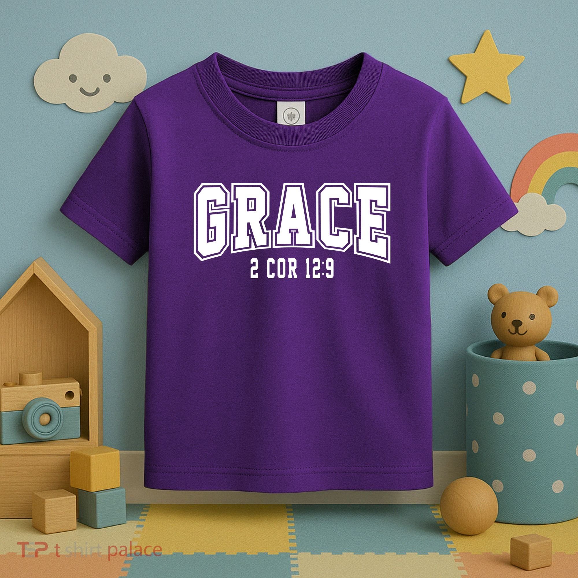 Grace 2 Core 12:9 Bible Verse Christian Toddler T-Shirt
