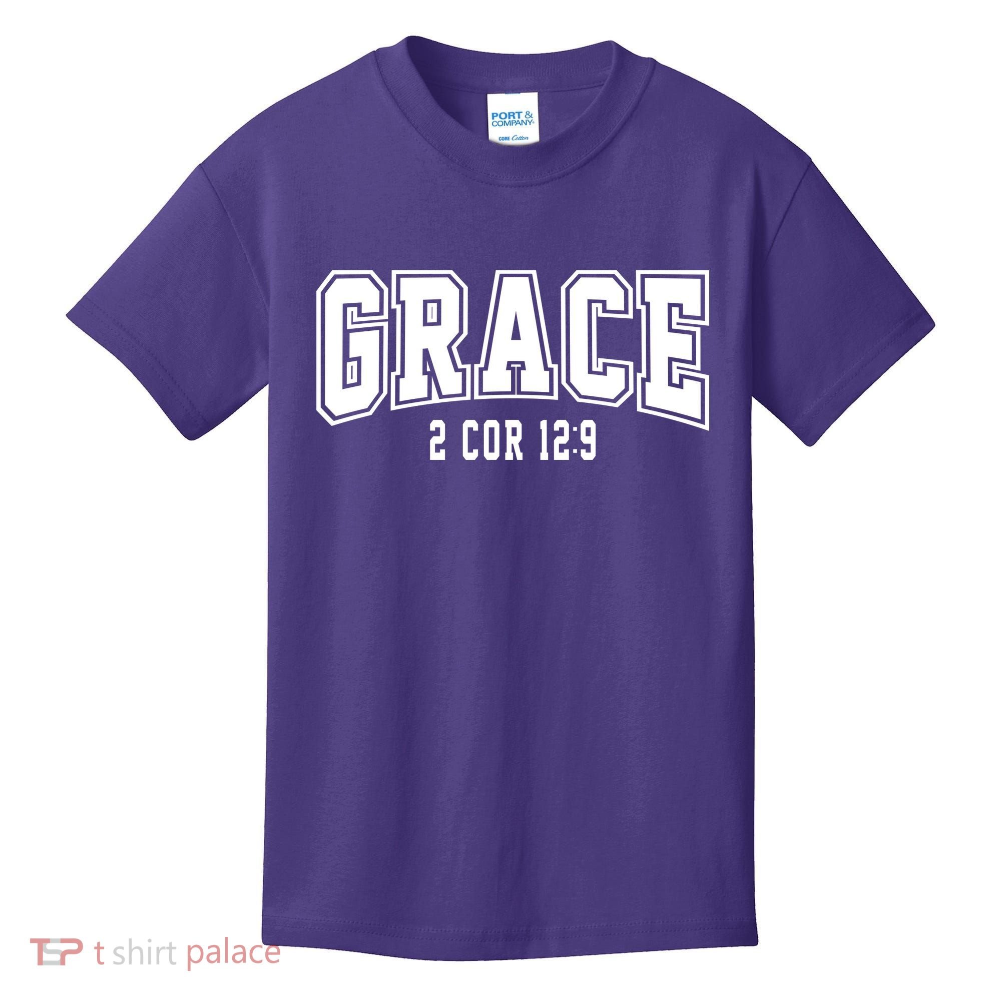 Grace 2 Core 12:9 Bible Verse Christian Kids T-Shirt
