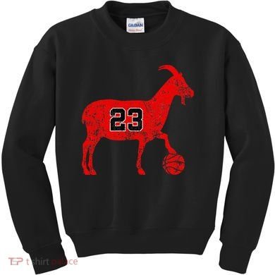GOAT 23 Funny Basketball Kids Sweatshirt