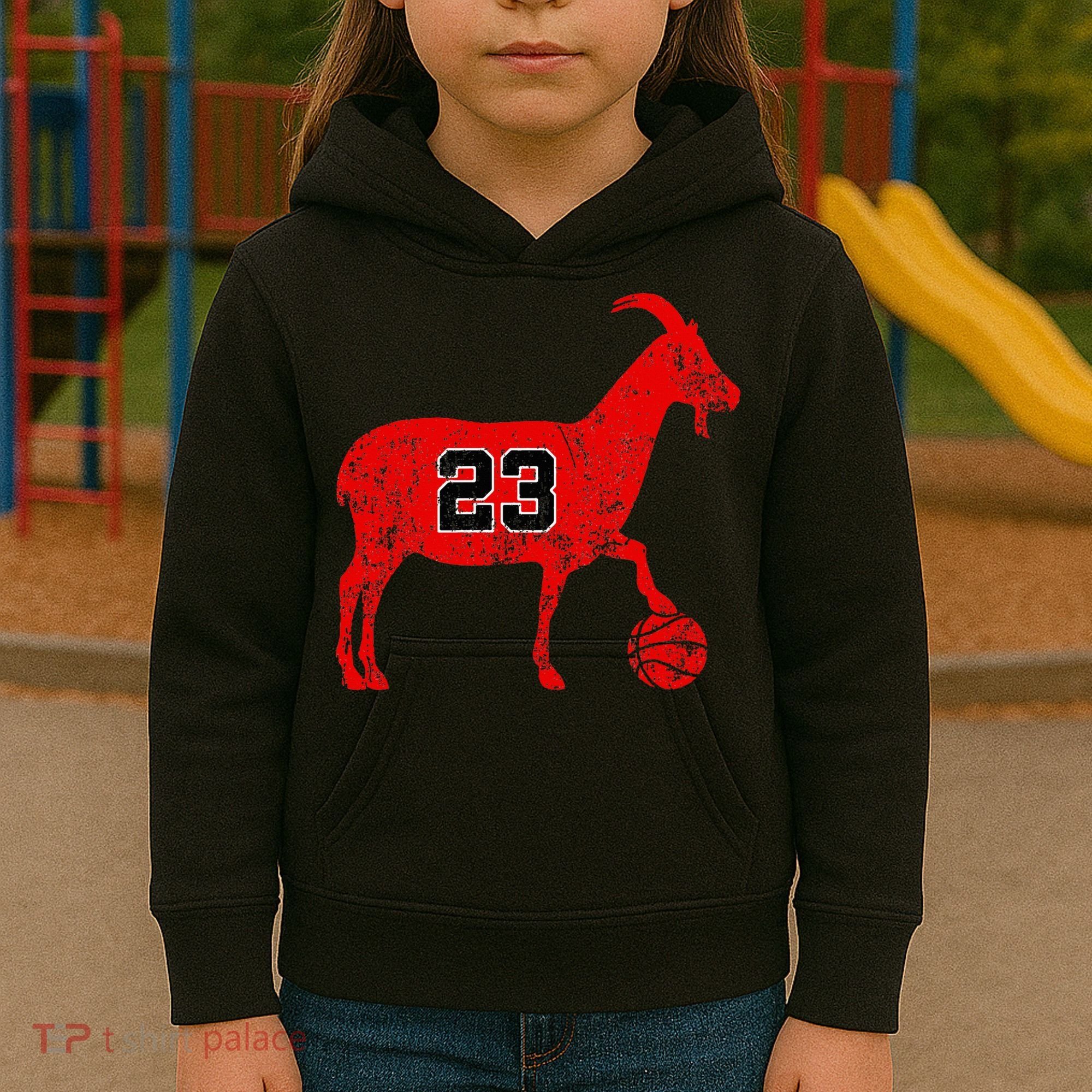 GOAT 23 Funny Basketball Kids Hoodie