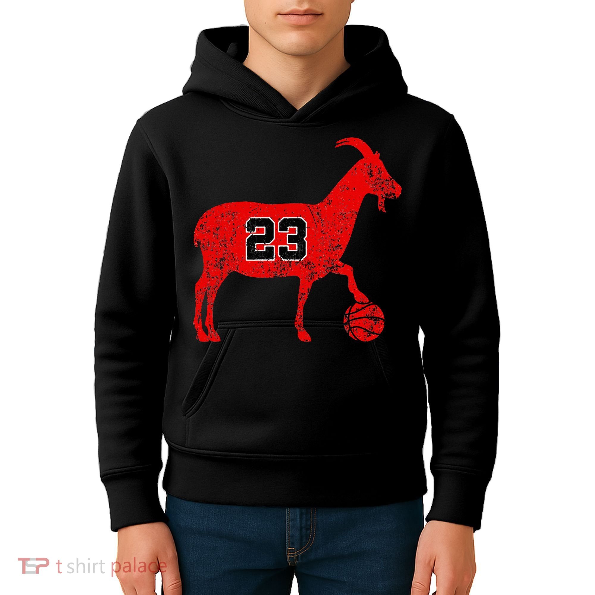 GOAT 23 Funny Basketball Kids Hoodie