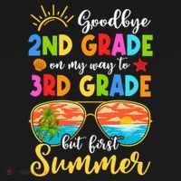 Goodbye 2nd Grade Graduation To 3rd Grade Hello Summer Funny Gift Backpack thumb 2