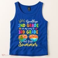 Goodbye 2nd Grade Graduation To 3rd Grade Hello Summer Funny Gift Tank Top thumb 2