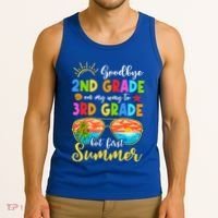Goodbye 2nd Grade Graduation To 3rd Grade Hello Summer Funny Gift Tank Top thumb 3