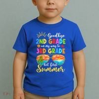 Goodbye 2nd Grade Graduation To 3rd Grade Hello Summer Funny Gift Toddler T-Shirt thumb 2