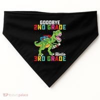 Goodbye 2nd Grade Hello 3rd Grade T Rex Last Day Of School USA-Made Doggie Bandana thumb 0