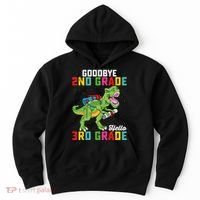Goodbye 2nd Grade Hello 3rd Grade T Rex Last Day Of School Hoodie thumb 0