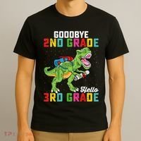 Goodbye 2nd Grade Hello 3rd Grade T Rex Last Day Of School T-Shirt thumb 3