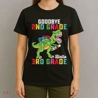 Goodbye 2nd Grade Hello 3rd Grade T Rex Last Day Of School T-Shirt thumb 4