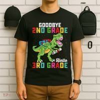 Goodbye 2nd Grade Hello 3rd Grade T Rex Last Day Of School T-Shirt thumb 6