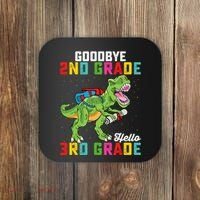 Goodbye 2nd Grade Hello 3rd Grade T Rex Last Day Of School Coaster thumb 0
