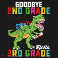 Goodbye 2nd Grade Hello 3rd Grade T Rex Last Day Of School Mousepad thumb 1