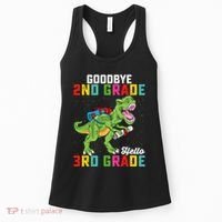 Goodbye 2nd Grade Hello 3rd Grade T Rex Last Day Of School Women's Tank Top thumb 0