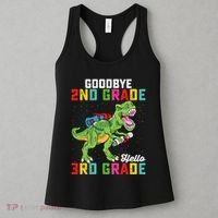 Goodbye 2nd Grade Hello 3rd Grade T Rex Last Day Of School Women's Tank Top thumb 3