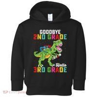 Goodbye 2nd Grade Hello 3rd Grade T Rex Last Day Of School Toddler Hoodie thumb 0